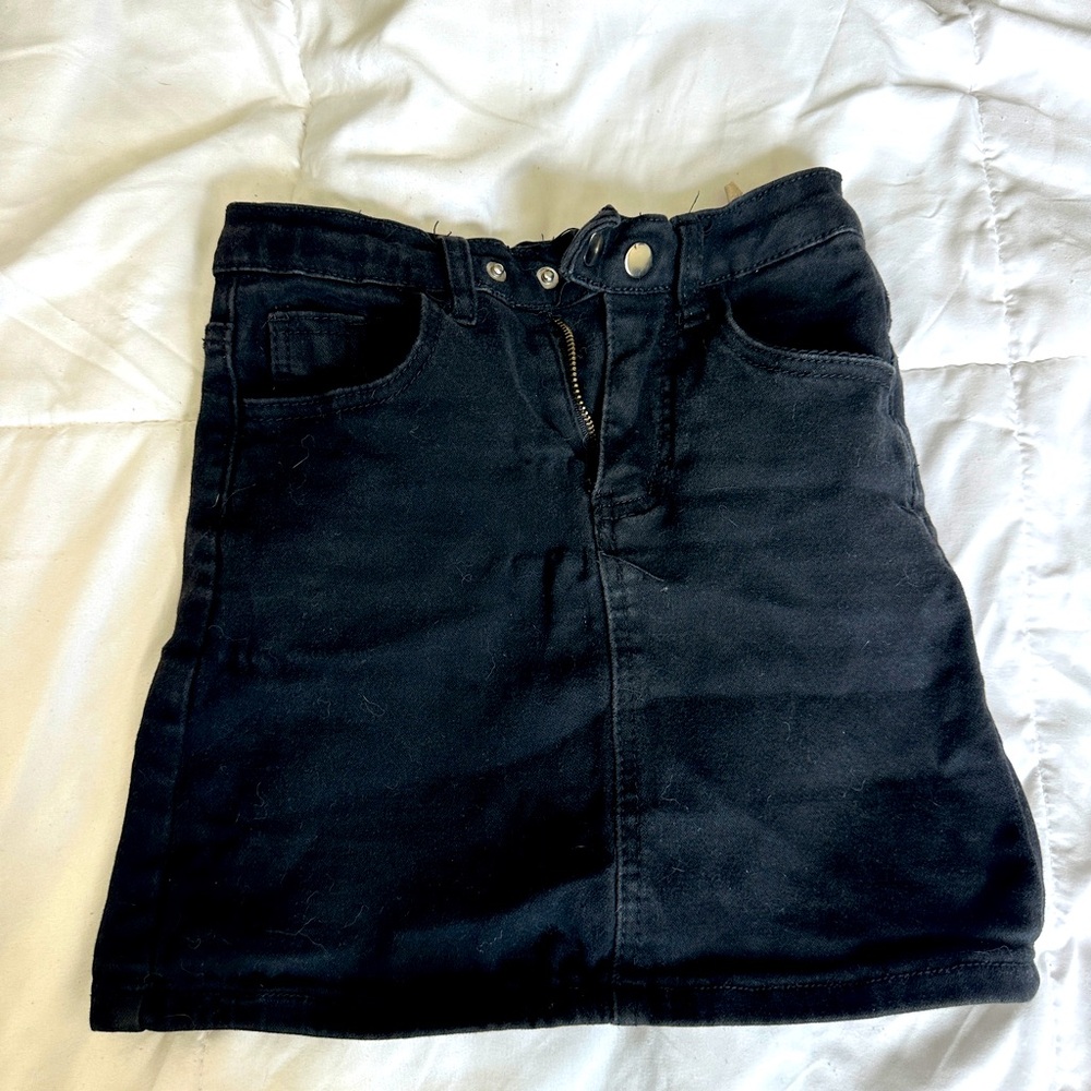 Small Black denim pencil skirt